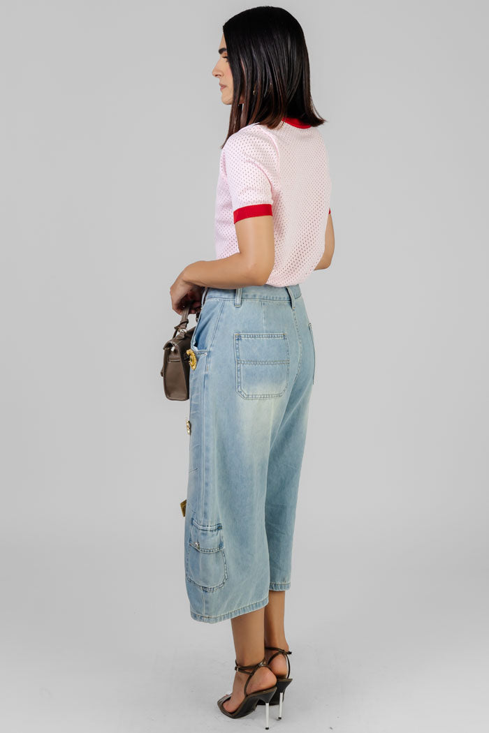 BLUSA ROSA TEXTURIZADA