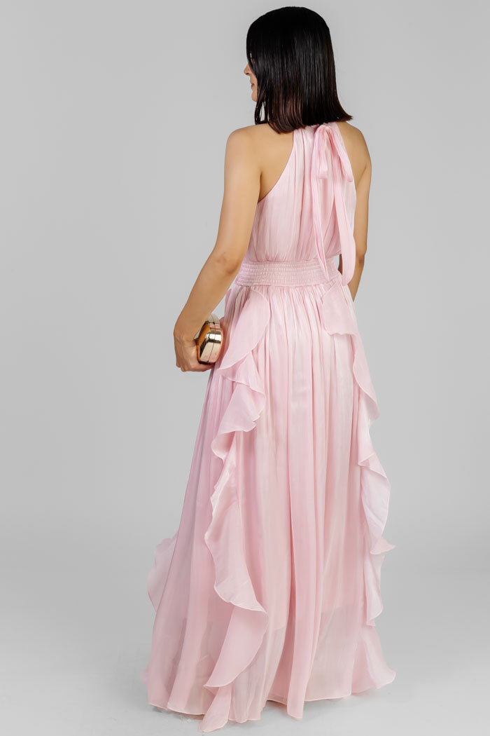 VESTIDO MAXI CON HOLANES