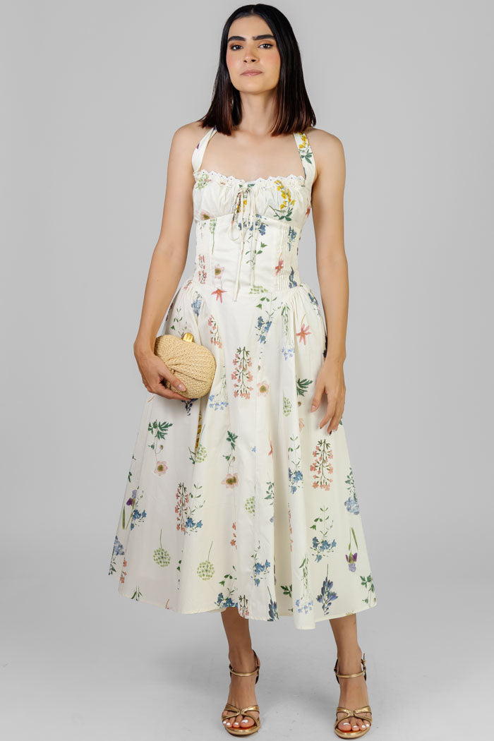 VESTIDO MIDI ROMANTICO FLORAL