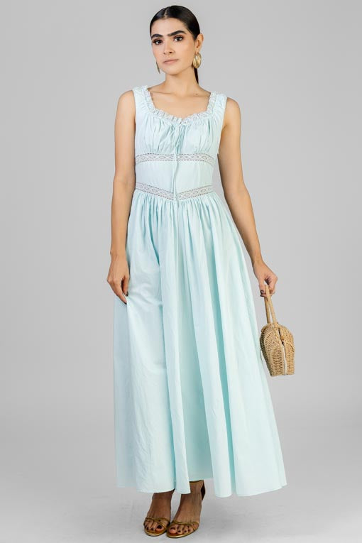 VESTIDO CAMPESINO AQUA