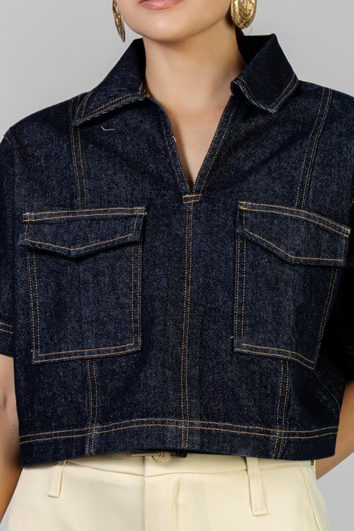 BLUSA DENIM CORTA