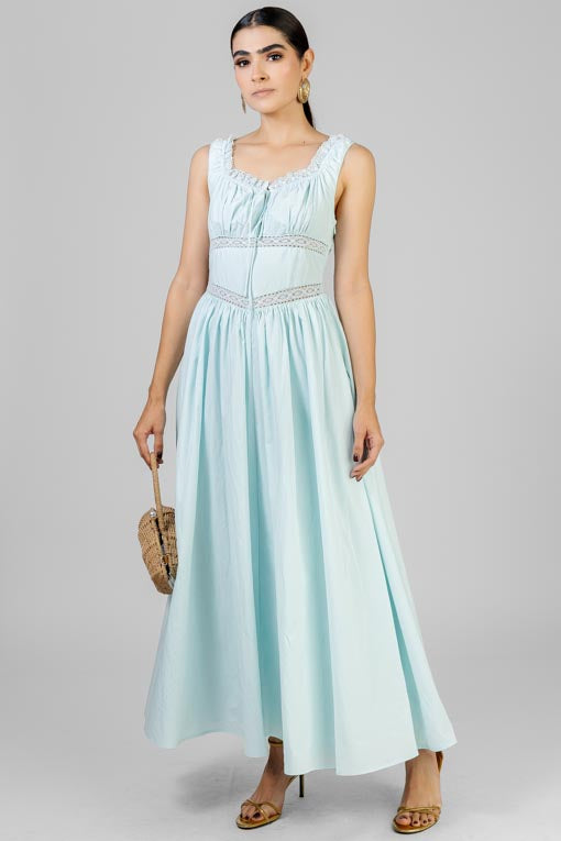 VESTIDO CAMPESINO AQUA