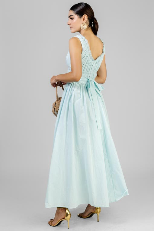 VESTIDO CAMPESINO AQUA