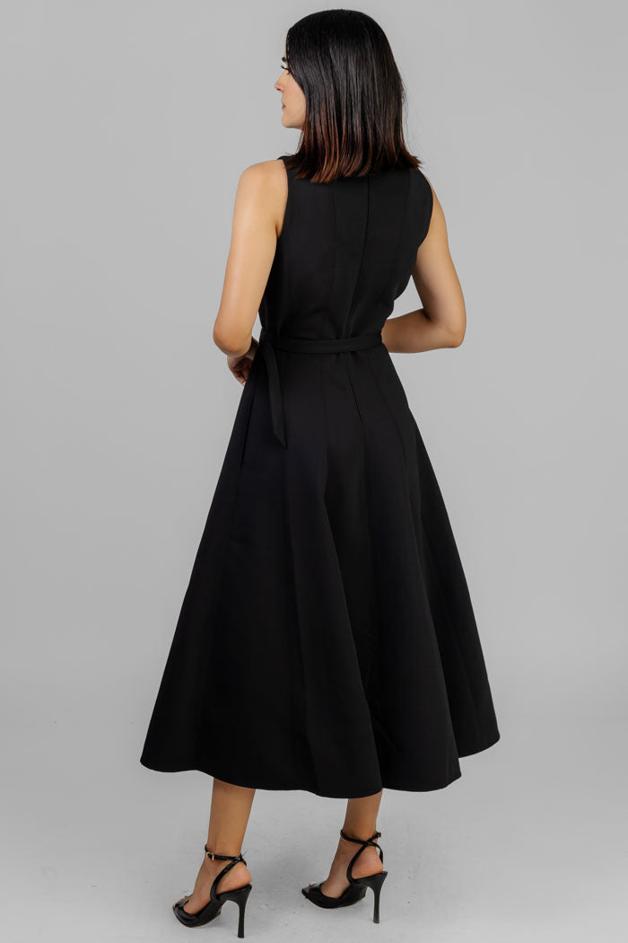 VESTIDO MIDI ELEGANTE NEGRO