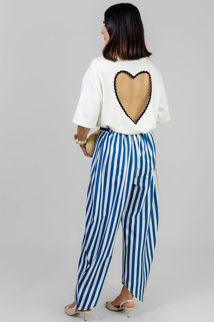 PANTALON RAYADO ASIMETRICO