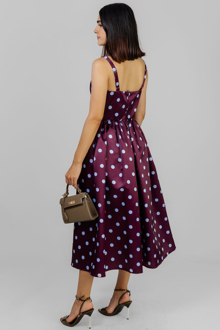 VESTIDO MIDI SATINADO DOTS