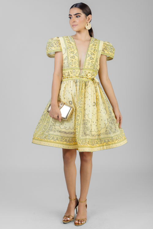 VESTIDO ESTAMPADO AMARILLO