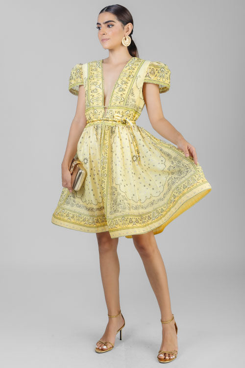 VESTIDO ESTAMPADO AMARILLO