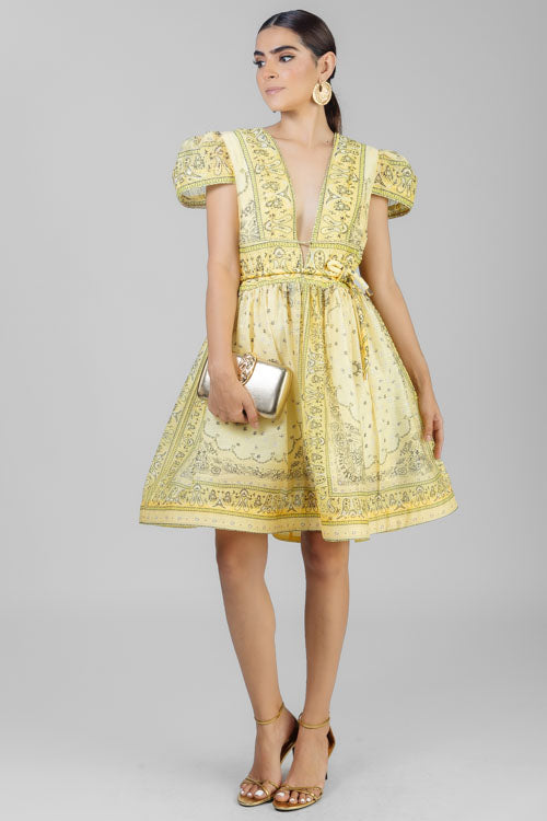 VESTIDO ESTAMPADO AMARILLO