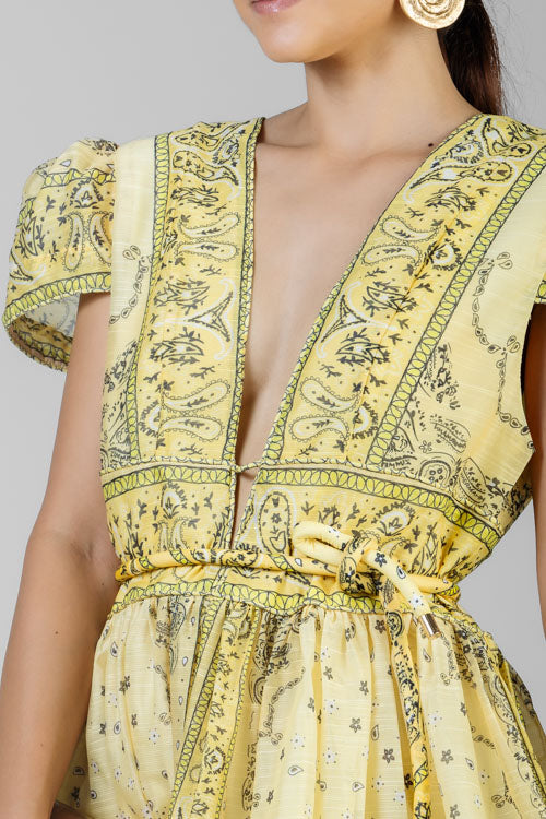 VESTIDO ESTAMPADO AMARILLO