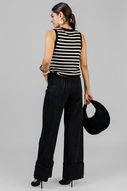 PANTALON NEGRO BRILLOS