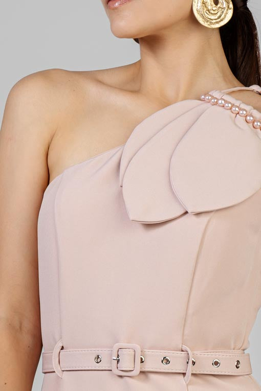 VESTIDO ASIMETRICO PETALOS
