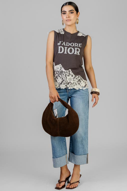 PLAYERA GRIS ENCAJE