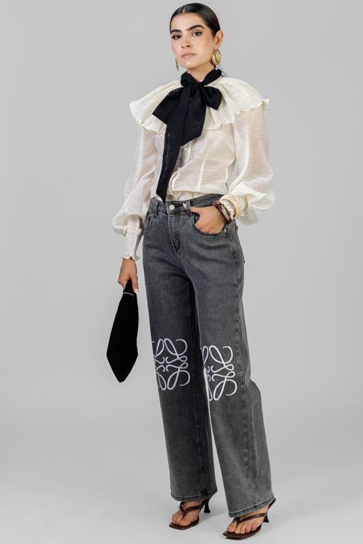 PANTALON GRIS LOGO