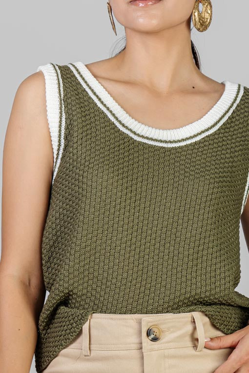 BLUSA TEJIDO BICOLOR