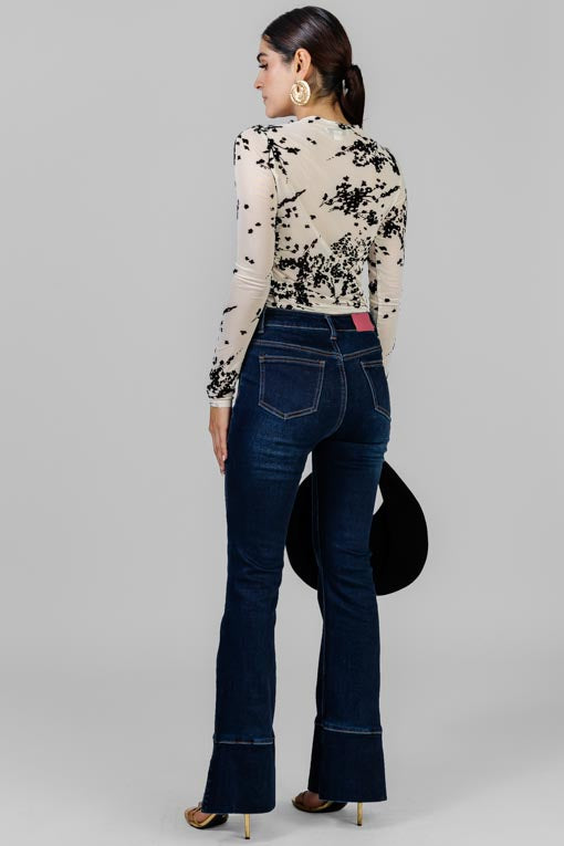 BLUSA MESH FLORES