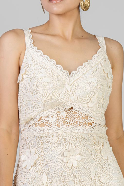 VESTIDO FLORES GUIPUR