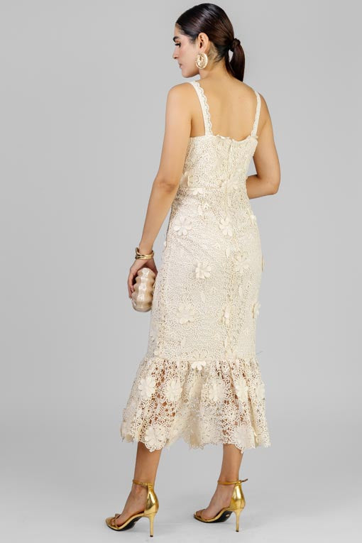 VESTIDO FLORES GUIPUR