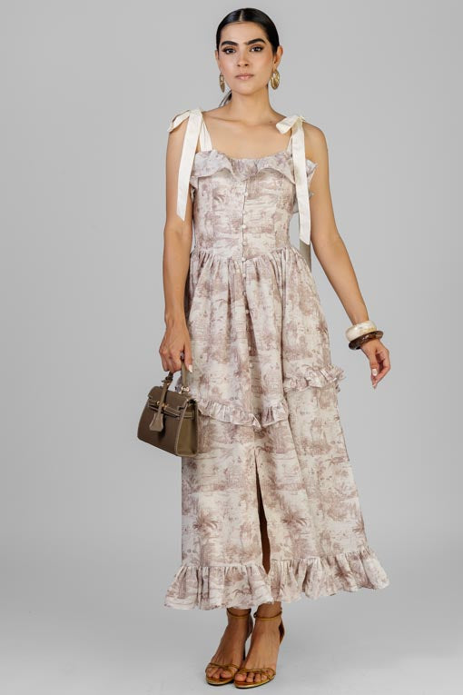 VESTIDO JARDIN CAFE