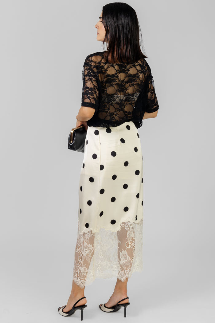 FALDA POLKA CON ENCAJE