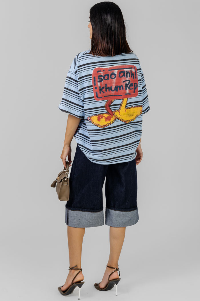 BLUSA ESTAMPADA OVERSIZE RAYAS