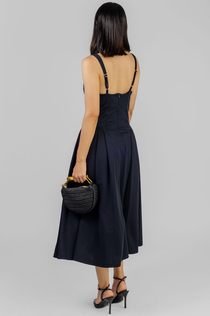 VESTIDO MIDI AZUL MARINO