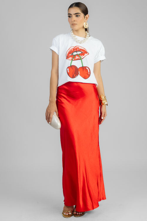 FALDA SATIN LARGA