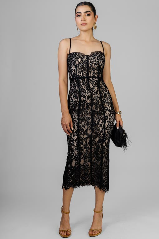 VESTIDO RECTO ENCAJE