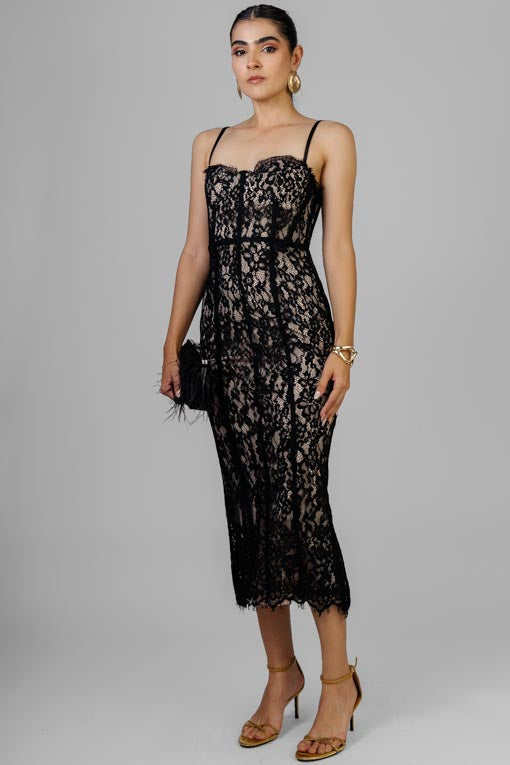 VESTIDO RECTO ENCAJE