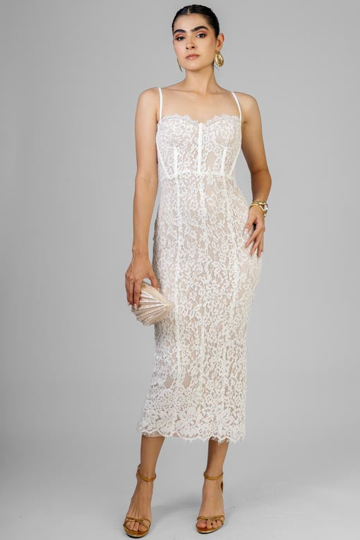 VESTIDO RECTO ENCAJE