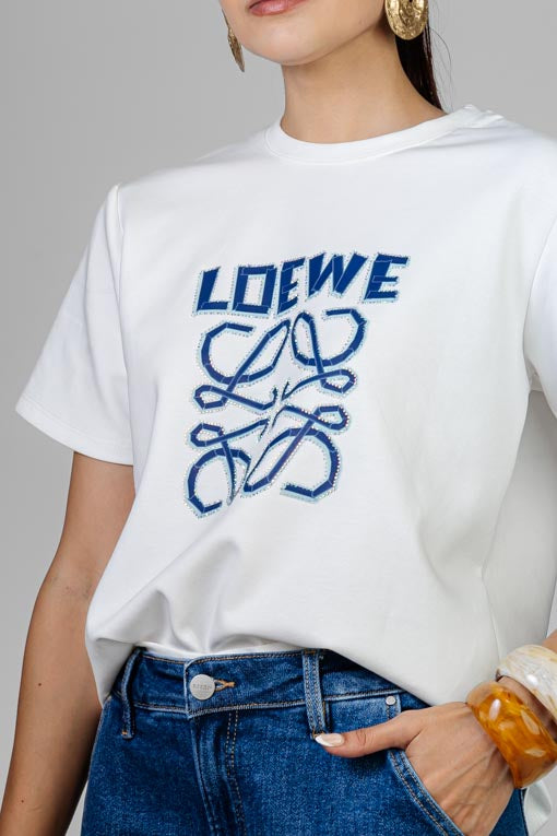 PLAYERA LOGO AZUL Y CRISTALES