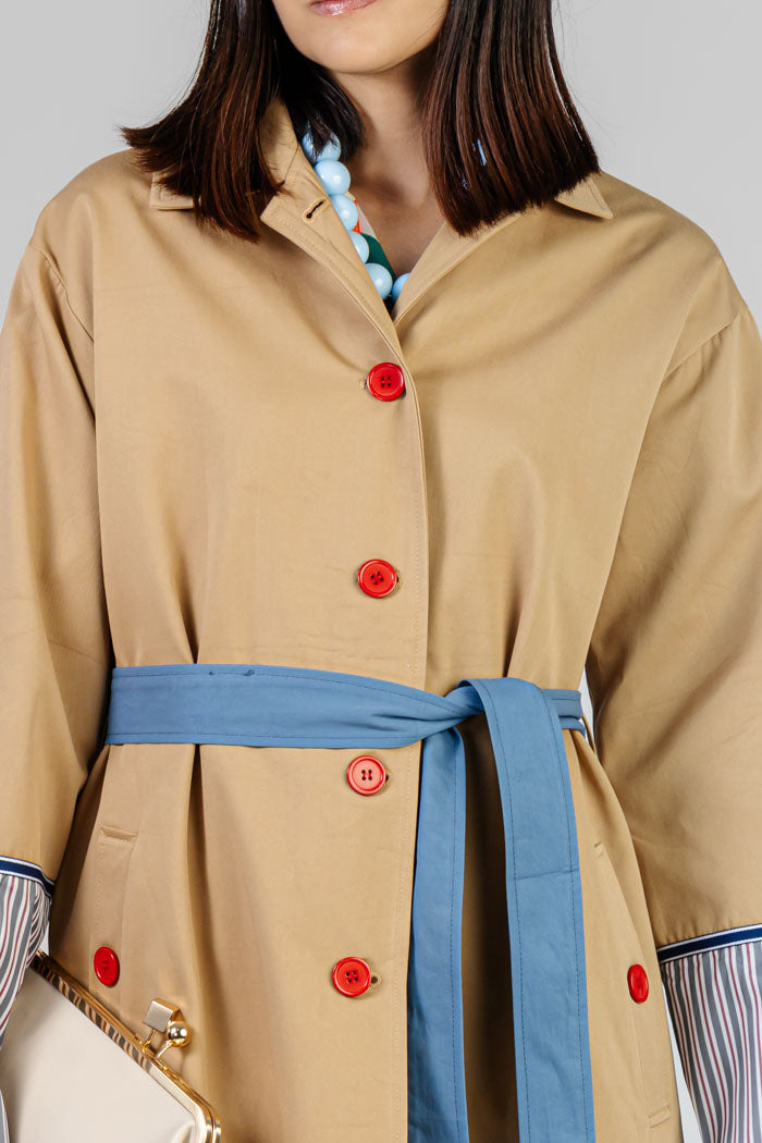 GABARDINA BEIGE ESTAMPADA
