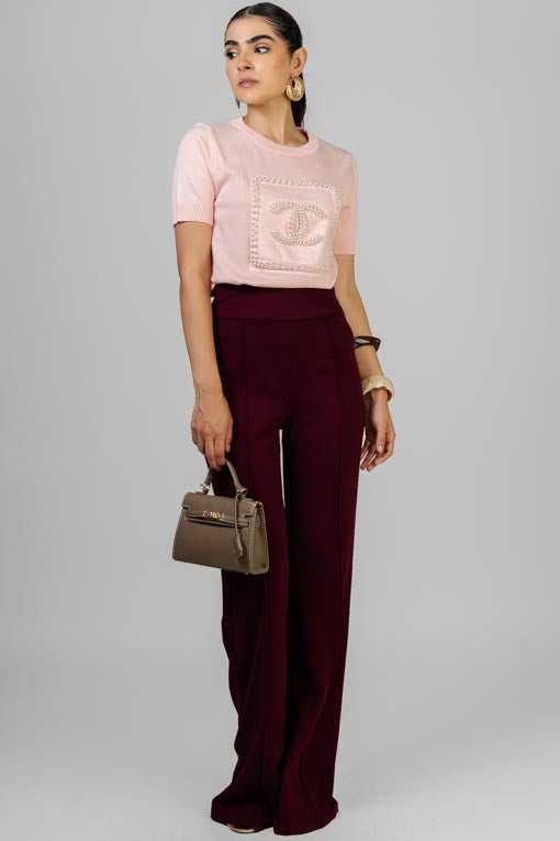BLUSA TEJIDA LOGO PERLAS