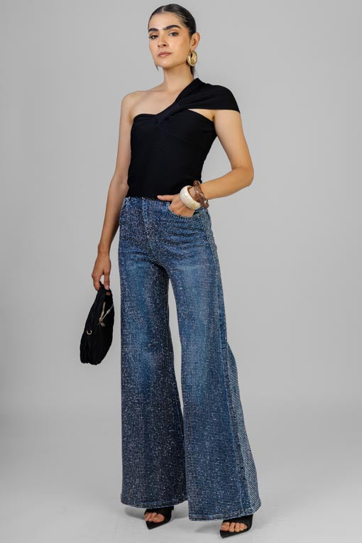 BLUSA TEJIDA ASIMETRICA