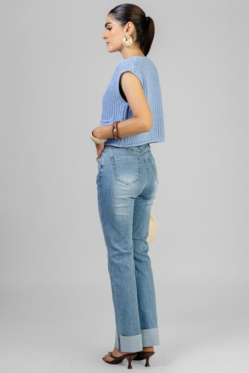 BLUSA TEJIDO BOTONES DORADO