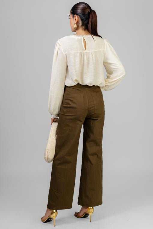 BLUSA BEIGE ENCAJES