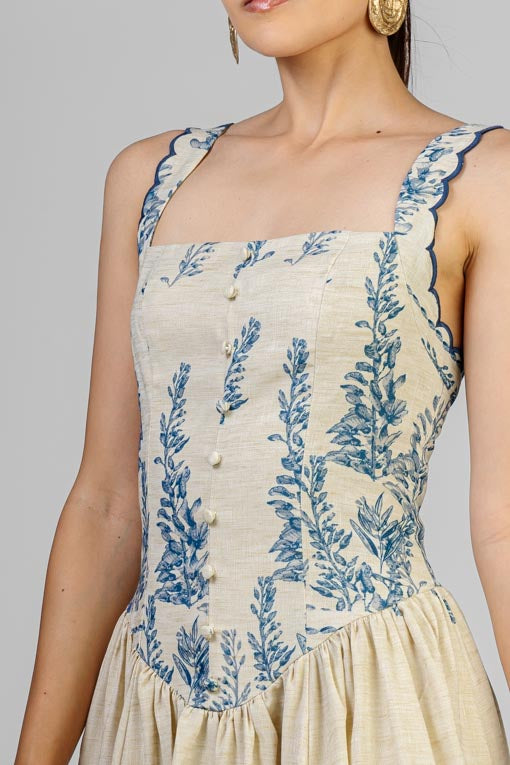 VESTIDO ESPIGAS AZUL