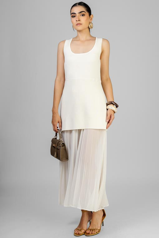 VESTIDO PUNTO FALDA PLISADA