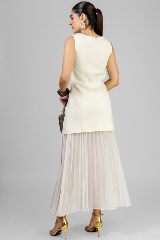 VESTIDO PUNTO FALDA PLISADA