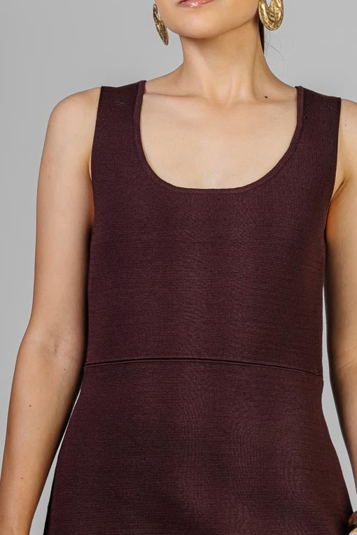 VESTIDO PUNTO FALDA PLISADA