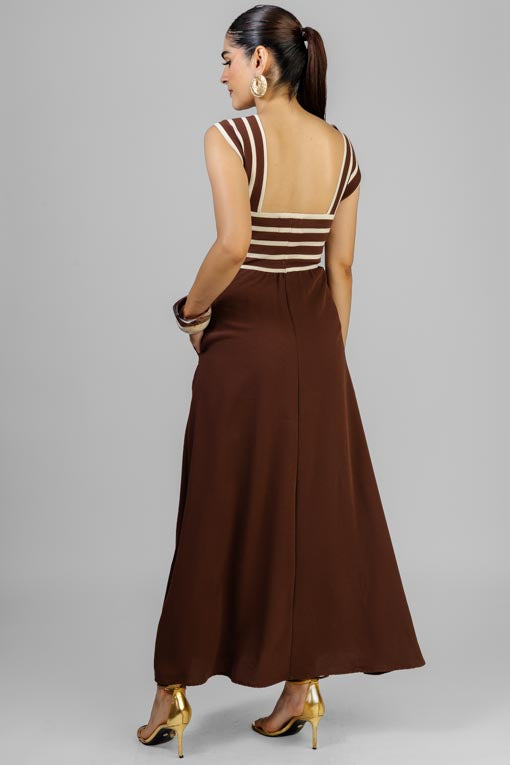 VESTIDO ESCOTE NUDO RAYAS