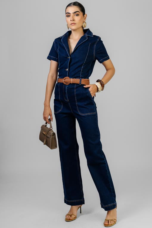 PALAZZO DENIM CINTO TRENZADO