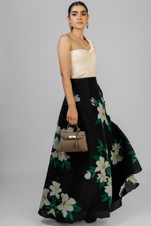 FALDA ORGANZA FLORAL