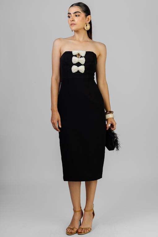 VESTIDO MOÑOS PERLAS