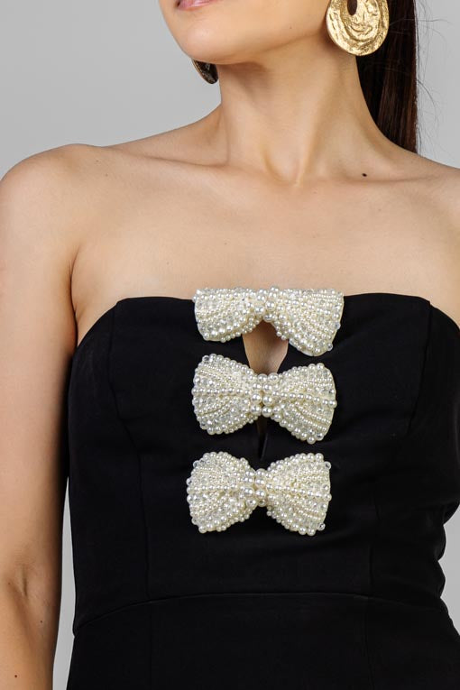 VESTIDO MOÑOS PERLAS