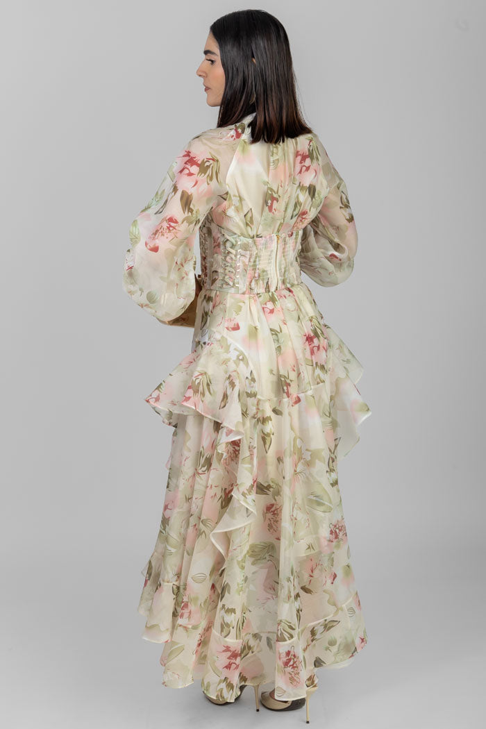 VESTIDO MIDI ESTAMPADO CORSÉ