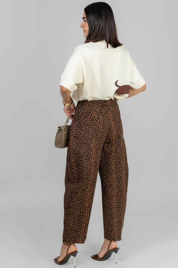 BLUSA TEJIDA CON ESTAMPADO