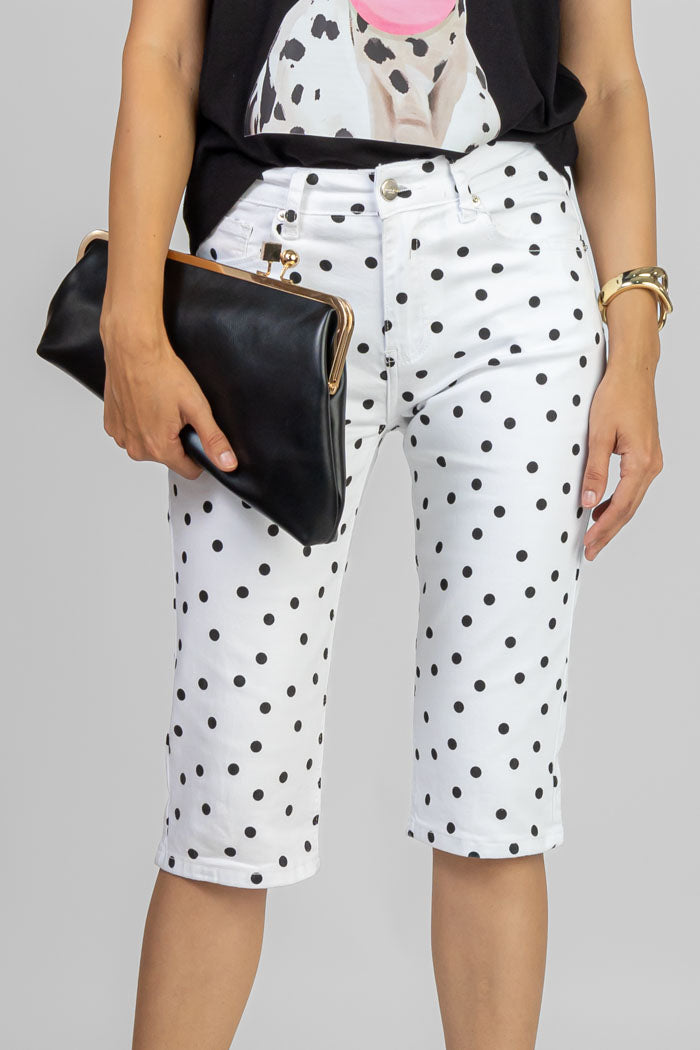PANTALÓN CAPRI ESTAMPADO LUNARES