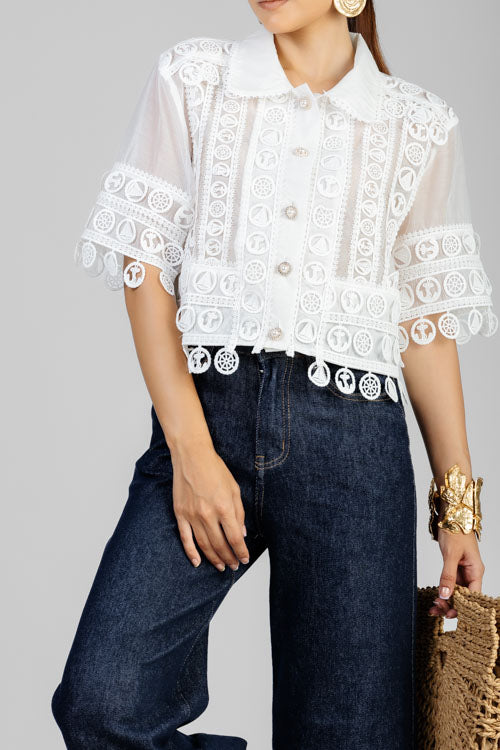BLUSA CORTA ENCAJES