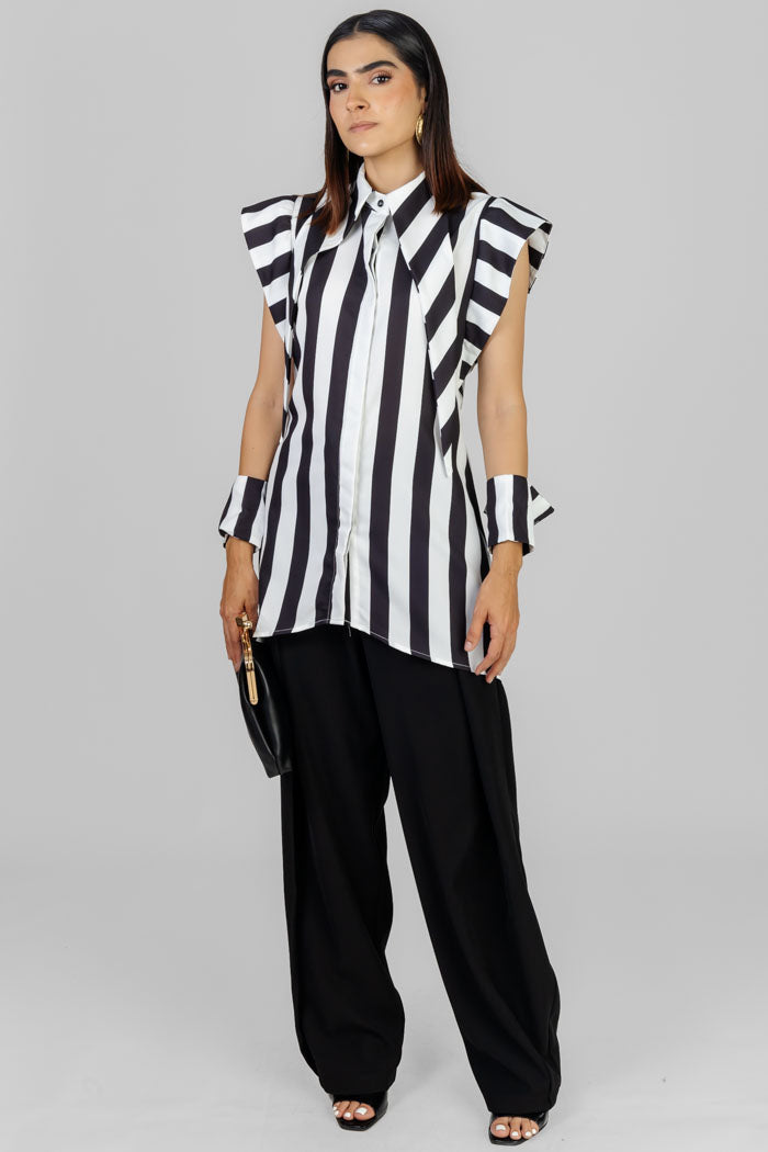 BLUSA RAYADA CUELLO CAMISERO